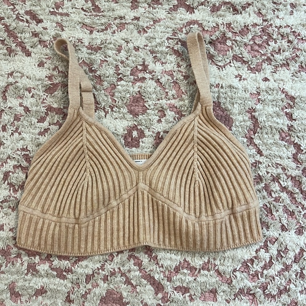Tan Cropped Tank/Bra